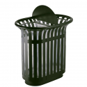 Poubelle urbaine de tri sélectif en acier vert olive