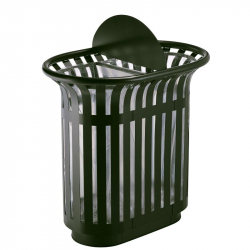 Poubelle urbaine de tri sélectif en acier vert olive