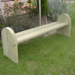 Banc en bois sans dossier pour jardin public