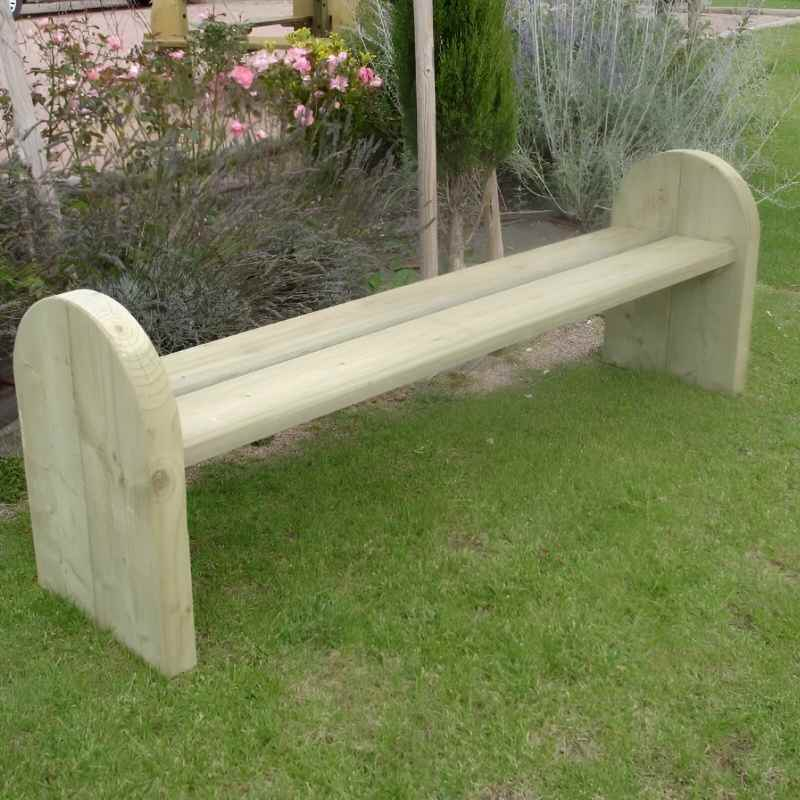 Banc en bois sans dossier pour jardin public