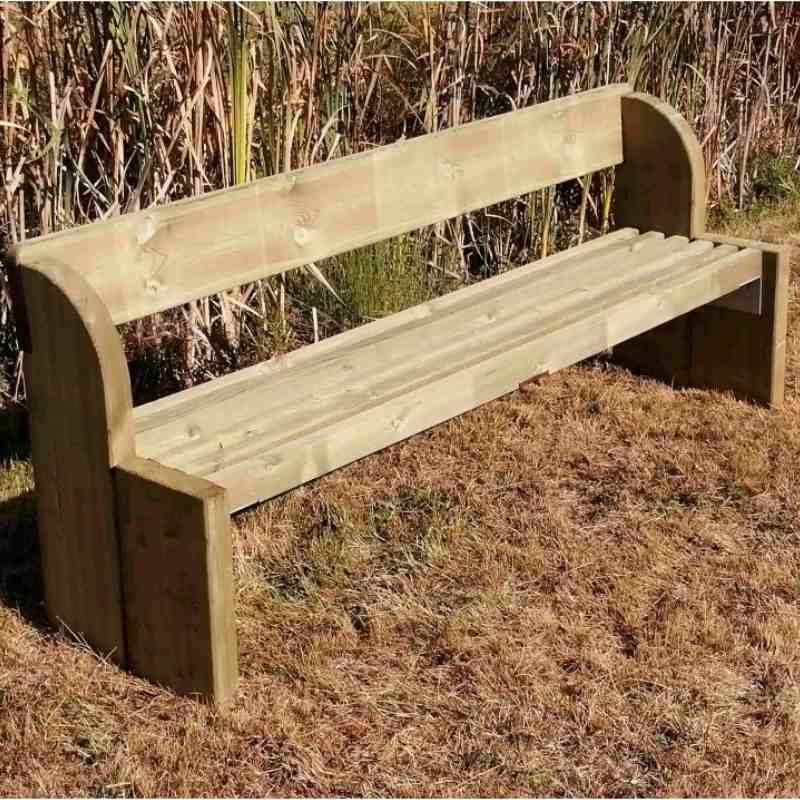 Banc en bois urbain design contemporain pour aire de repos