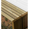 Assise de banc public composée de lames de bois PEFC