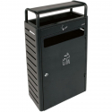 Poubelle publique avec cendrier en acier anthracite
