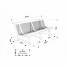 Schéma banc extérieur 3 pieds