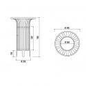 Schéma de la corbeille publique en acier renforcé