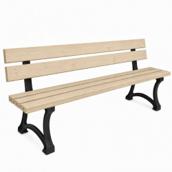 Banc public en bois 5 lames
