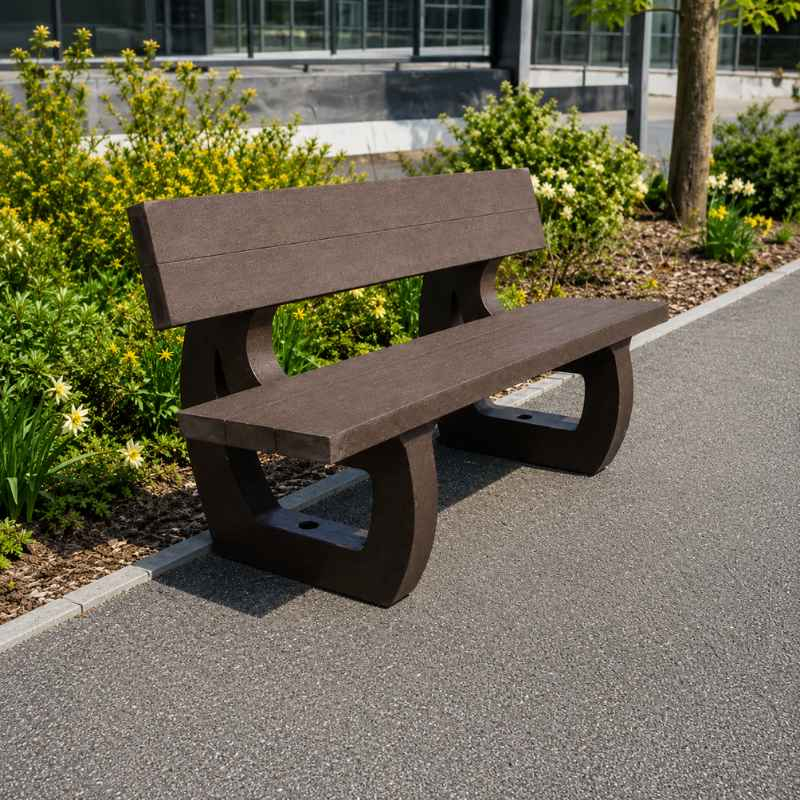 Banc jardin public en plastique recyclé