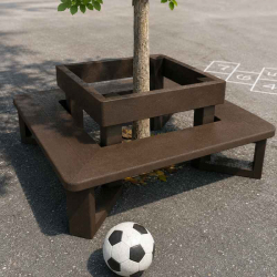 Banc tour d'arbre en plastique recyclé pour enfants