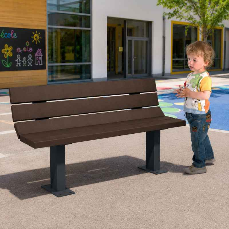 Banc pour école en plastique recyclé