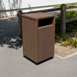 Poubelle extérieure avec toit en plastique recyclé