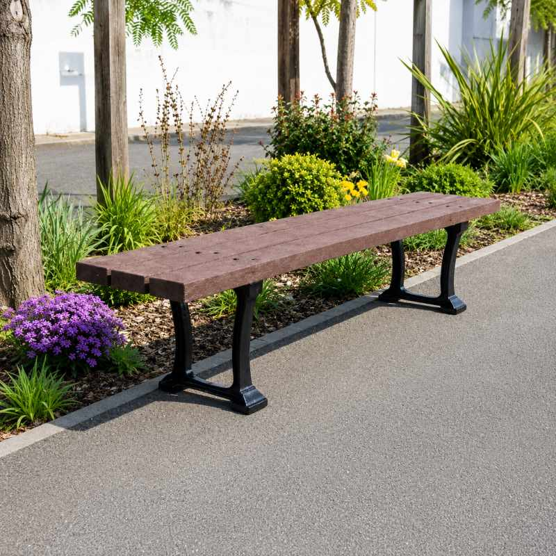 Banquette extérieure en plastique recyclé