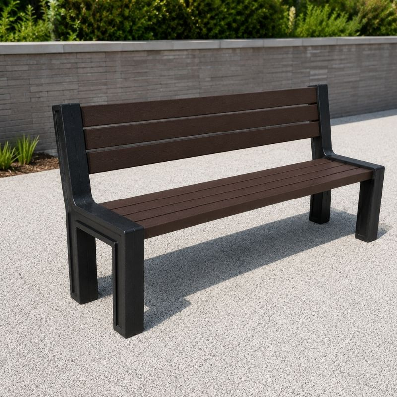 Banc urbain en plastique recyclé