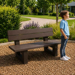 Banc extérieur pour enfants en plastique recyclé