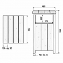 Dimensions de la corbeille avec porte