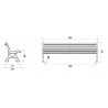 Dimensions du banc public Bastide
