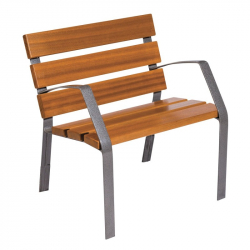 Fauteuil bois exotique et fonte ductile