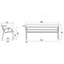 dimensions du banc public Modo