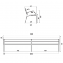 dimensions du banc de ville en bois et fonte