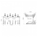Dimensions du rack à vélo à 2 niveaux