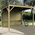 Abri cycles en bois en milieu rural