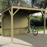 Abri cycles en bois en milieu rural