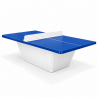 Table de ping-pong collectivités Square plateau bleu outre mer et pied blanc