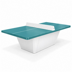 Table de ping-pong collectivités Square plateau bleu lagon et pied blanc