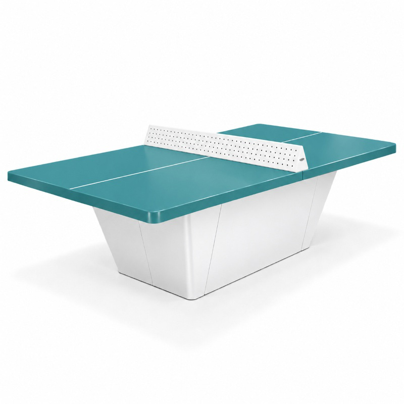 Table de ping-pong collectivités Square plateau bleu lagon et pied blanc