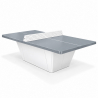 Table de ping-pong collectivités Square plateau gris clair et pied blanc