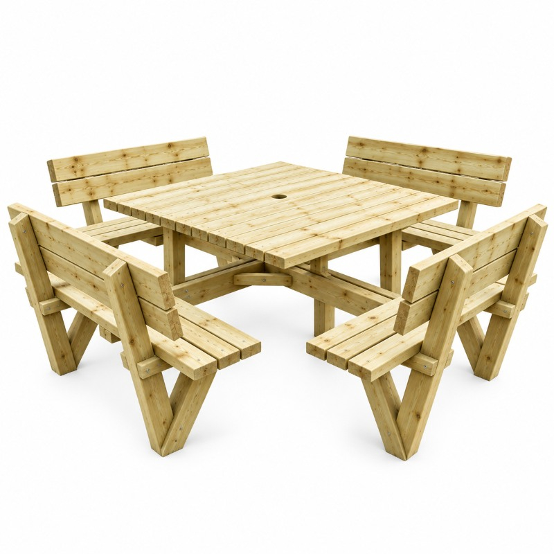 Table pique-nique carrée Square en bois