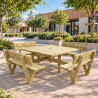 Table pique-nique carrée Square en bois en extérieur