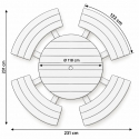 dimensions de la table de pique-nique ronde Round