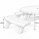 hauteurs de la table pique nique ronde Round