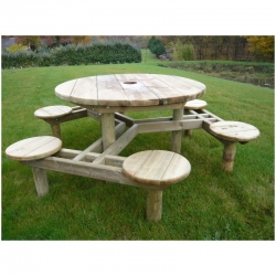 Table de pique-nique en bois de hemlock 6 places