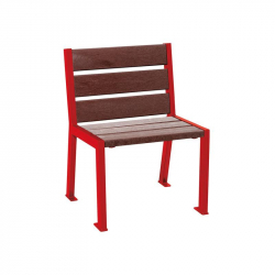 Fauteuil sans accoudoir, en plastique recyclé rouge