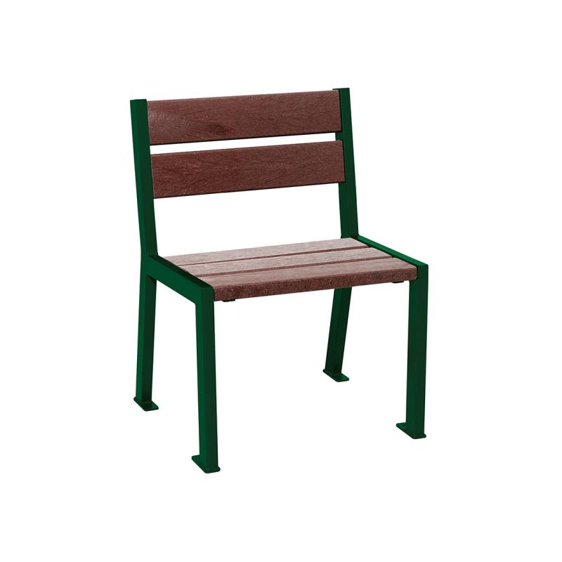 Chaise de ville plastique recyclé et acier vert