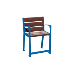 Fauteuil plastique recyclé adapté sénior acier bleu