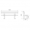 Dimensions du banc en bois pour collectivités