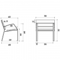 dimension du fauteuil extérieur en bois Modo