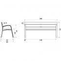 Dimensions du banc en bois technique