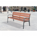 banc public en bois recyclé en ville