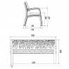 dimensions du Banc extérieur en plastique Maverick
