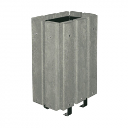 Corbeille publique plastique recyclé Moray gris sans couvercle