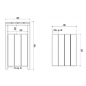 Dimensions de la corbeille avec porte