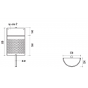 Dimensions de la corbeille murale en acier tôle perforée.