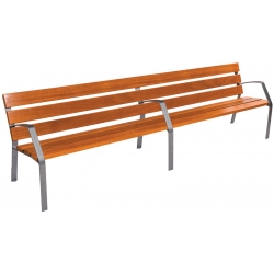 Banc bois exotique et fonte ductile 300 cm