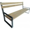 Banc urbain en bois Dallas avec piétement acier