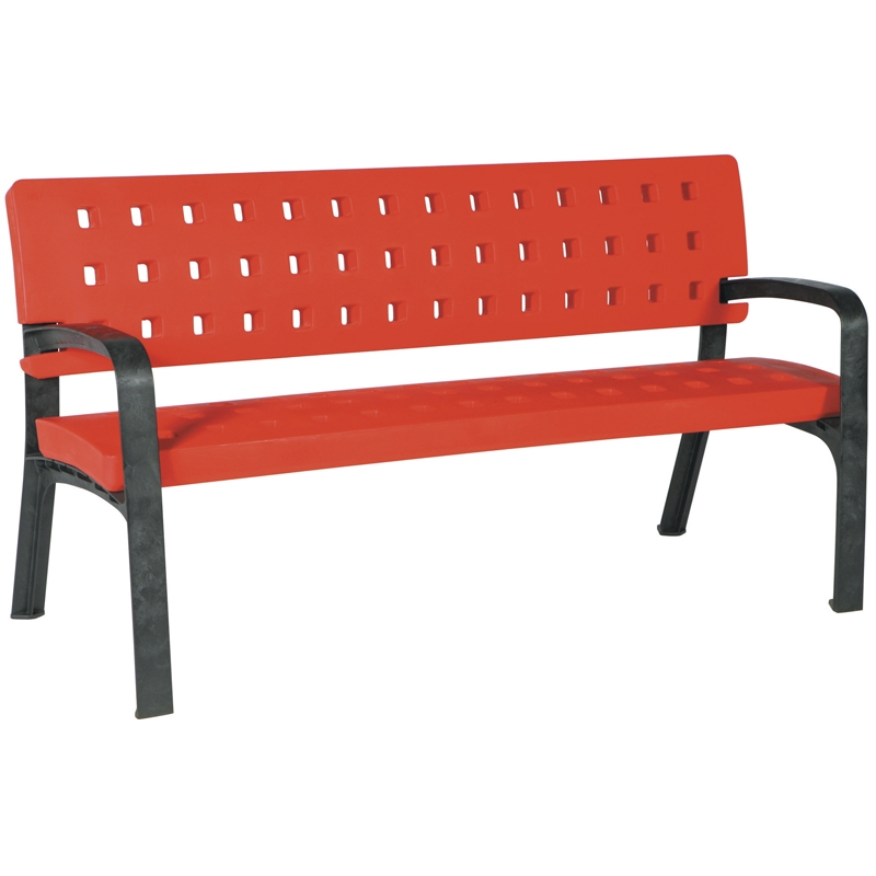 Banc en plastique rouge