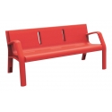 Banc Alvium en plastique 100% recyclable rouge