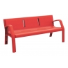 Banc Alvium en plastique 100% recyclable rouge